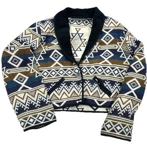 Vintage New Identity Jacket Women 1X Cropped Blazer South Western Wool Blend